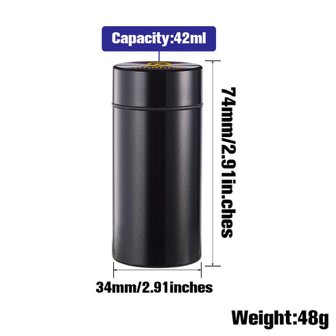 Gordon Smell Proof Airtight Aircraft Aluminum Storage Cigarette Jar, Black Stash Jars, 32 mm Size Smell Proof Container
